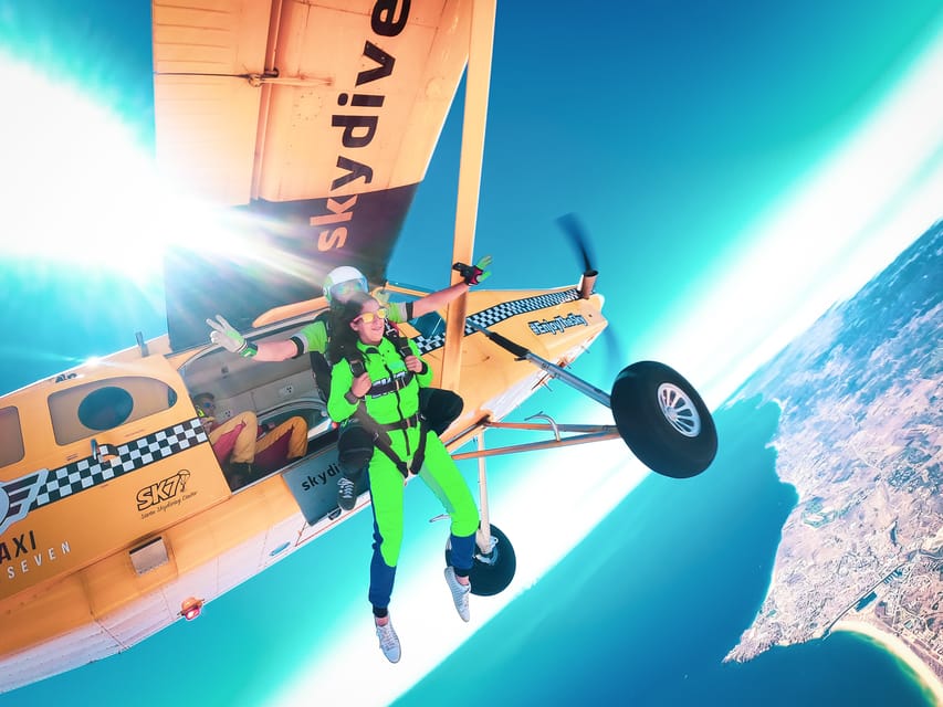 Algarve: Tandem Skydiving Adventure 15,000 to 10,000 Feet - Under the parachute, the experience becomes calmer