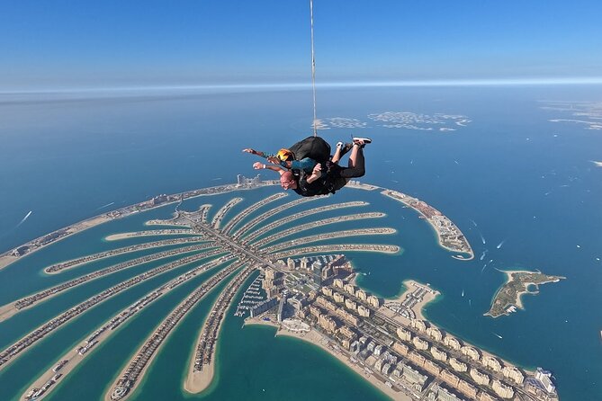 Dubai Skydive Tandem Over The Palm With Optional Transfers - The parachute turns speed into sightseeing