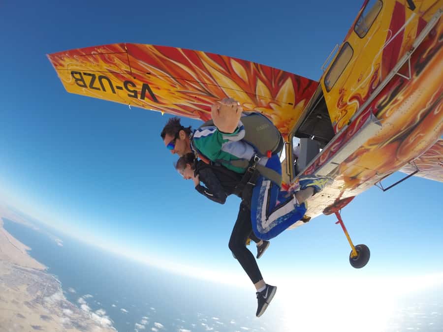 From Swakopmund: Tandem Sky Diving - The jump and the 200 km/h freefall