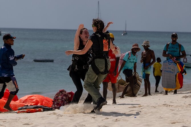 Skydive Zanzibar | Tandem Skydive - Landing on Kendwa’s white sand