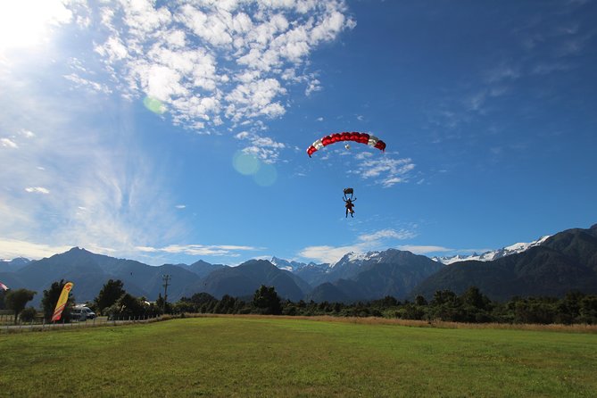 Tandem Skydive 13,000ft from Franz Josef - Returning safely to Franz Josef Village